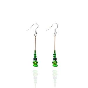 Green Stacked Earrings